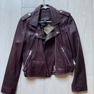 Amaryllis Plum Leather Jacket